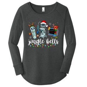 Icu Nurse Christmas Funny Jingle Bells Tech Nursing Er Dept Women's Perfect Tri Tunic Long Sleeve Shirt