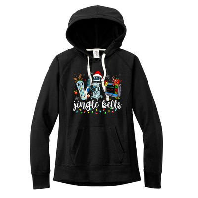 Icu Nurse Christmas Funny Jingle Bells Tech Nursing Er Dept Women's Fleece Hoodie