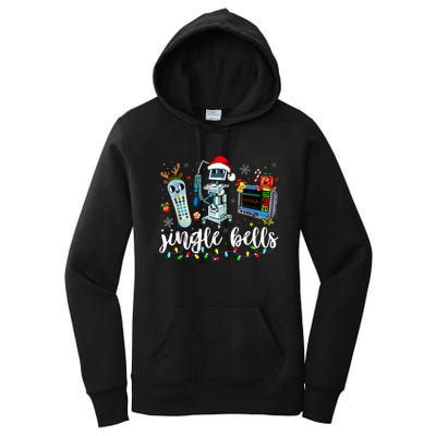 Icu Nurse Christmas Funny Jingle Bells Tech Nursing Er Dept Women's Pullover Hoodie