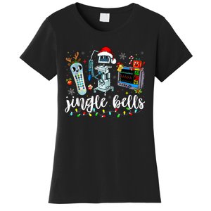 Icu Nurse Christmas Funny Jingle Bells Tech Nursing Er Dept Women's T-Shirt