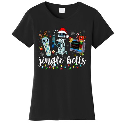 Icu Nurse Christmas Funny Jingle Bells Tech Nursing Er Dept Women's T-Shirt