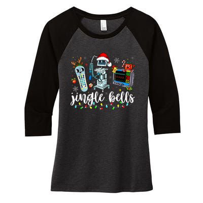 Icu Nurse Christmas Funny Jingle Bells Tech Nursing Er Dept Women's Tri-Blend 3/4-Sleeve Raglan Shirt