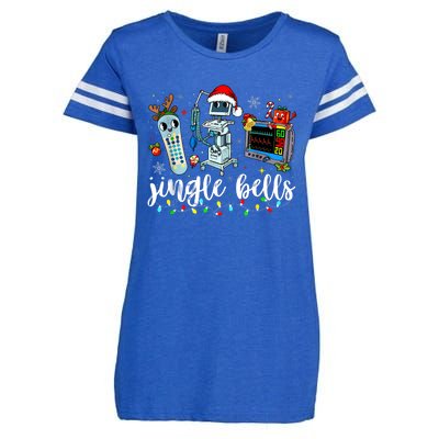 Icu Nurse Christmas Funny Jingle Bells Tech Nursing Er Dept Enza Ladies Jersey Football T-Shirt