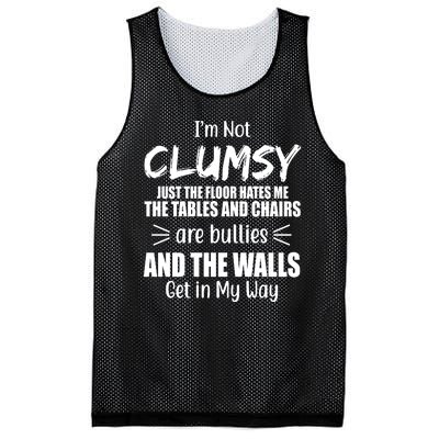 I'm Not Clumsy Funny Gift Mesh Reversible Basketball Jersey Tank