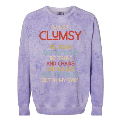 Im Not Clumsy The Floor Hates Me Women Colorblast Crewneck Sweatshirt