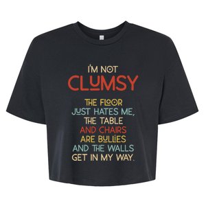 Im Not Clumsy The Floor Hates Me Bella+Canvas Jersey Crop Tee