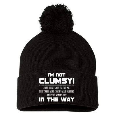 Im Not Clumsy Just The Floor Hates Me Humor Pom Pom 12in Knit Beanie