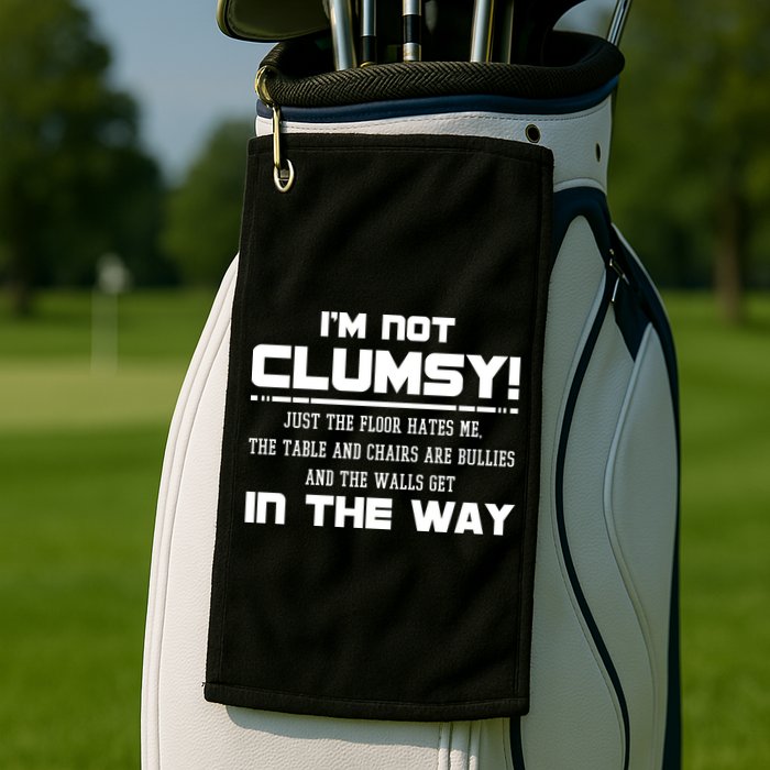 Im Not Clumsy Just The Floor Hates Me Humor Golf Towel