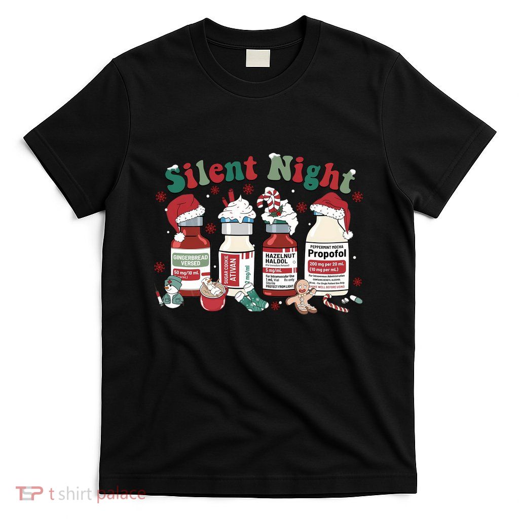 Icu Nurse Christmas Silent Night Long Sleeve T-Shirt