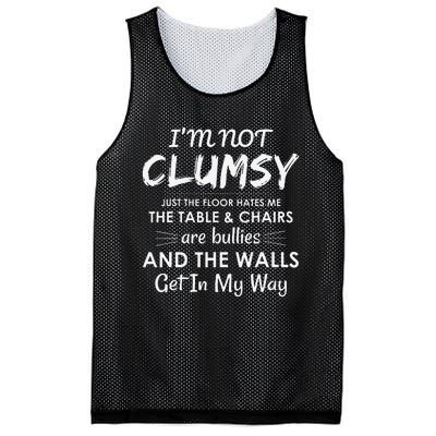 Im Not Clumsy Funny Sayings Sarcastic Girls Mesh Reversible Basketball Jersey Tank