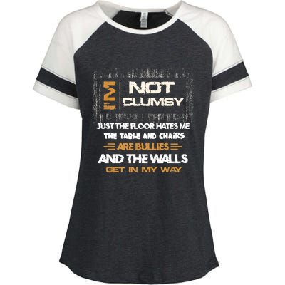 Im Not Clumsy Funny Sayings Sarcastic Enza Ladies Jersey Colorblock Tee