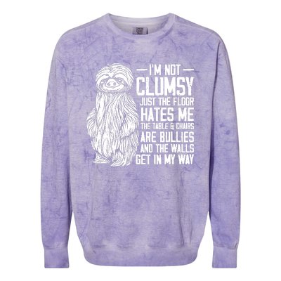 IM Not Clumsy Just The Floor Hates Me Funny Awkward Sloth Colorblast Crewneck Sweatshirt