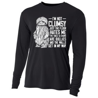 IM Not Clumsy Just The Floor Hates Me Funny Awkward Sloth Cooling Performance Long Sleeve Crew