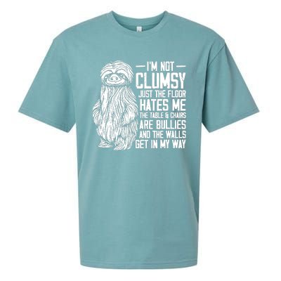 IM Not Clumsy Just The Floor Hates Me Funny Awkward Sloth Sueded Cloud Jersey T-Shirt