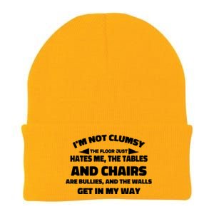 Im Not Clumsy Its Floor Hates Me Tables Chairs Are Bullies Knit Cap Winter Beanie