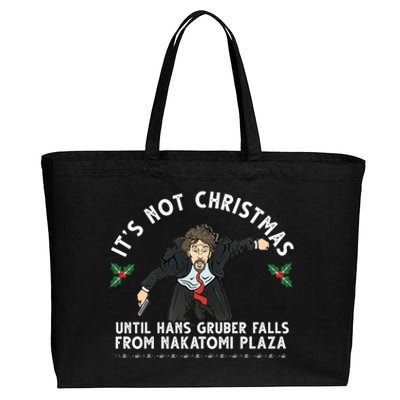 It's Not Christmas Until Hans Gruber Falls From Nakatomi Plaza Cotton Canvas Jumbo Tote