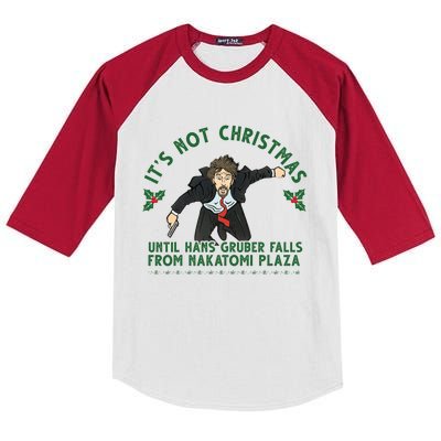 It's Not Christmas Until Hans Gruber Falls From Nakatomi Plaza Kids Colorblock Raglan Jersey