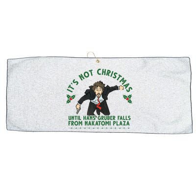 It's Not Christmas Until Hans Gruber Falls From Nakatomi Plaza Large Microfiber Waffle Golf Towel