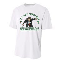 It's Not Christmas Until Hans Gruber Falls From Nakatomi Plaza Performance Sprint T-Shirt