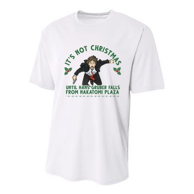 It's Not Christmas Until Hans Gruber Falls From Nakatomi Plaza Youth Performance Sprint T-Shirt