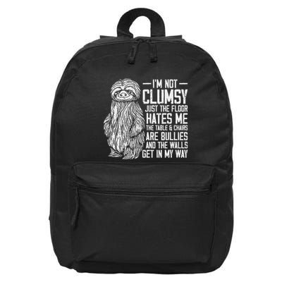 IM Not Clumsy Just The Floor Hates Me Funny Awkward Sloth 16 in Basic Backpack