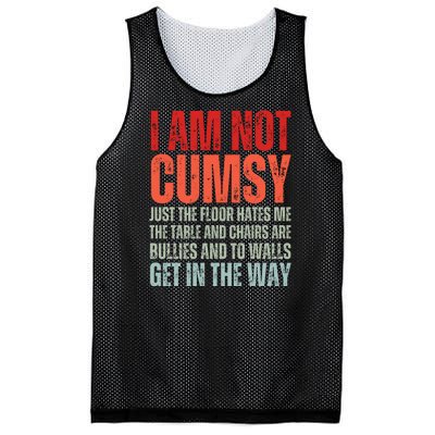 Im Not Clumsy Funny Sarcastic Sarcasm Funny Quote Mesh Reversible Basketball Jersey Tank