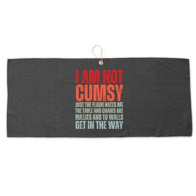 Im Not Clumsy Funny Sarcastic Sarcasm Funny Quote Large Microfiber Waffle Golf Towel