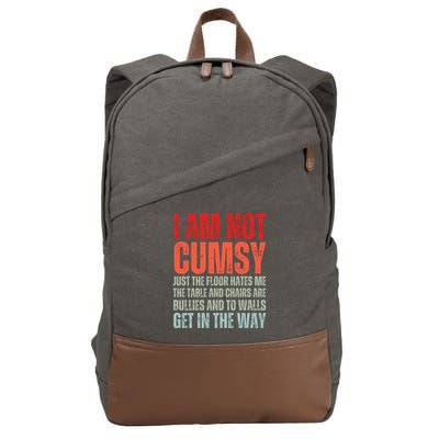Im Not Clumsy Funny Sarcastic Sarcasm Funny Quote Cotton Canvas Backpack