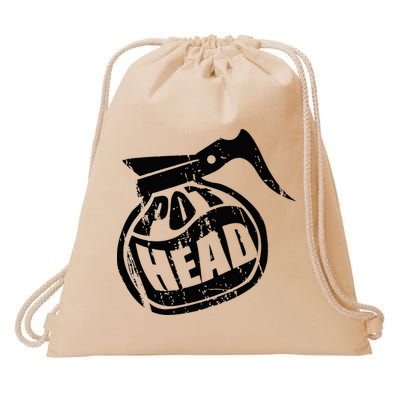 I Need Coffee Pot Head Design For Coffee Lovers Drawstring Bag