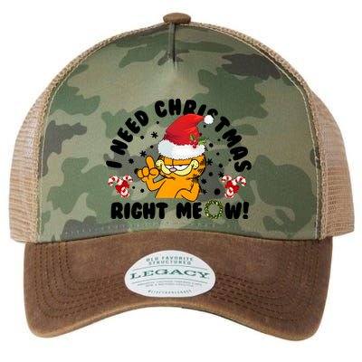 I Need Christmas Right Meow Funny Santa Cat Legacy Tie Dye Trucker Hat