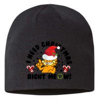 I Need Christmas Right Meow Funny Santa Cat Sustainable Beanie
