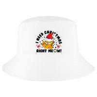 I Need Christmas Right Meow Funny Santa Cat Cool Comfort Performance Bucket Hat