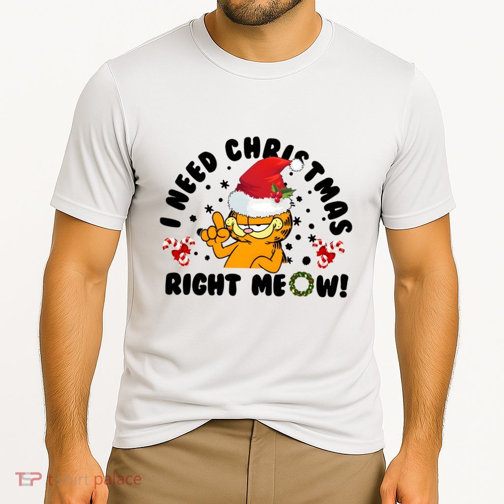 I Need Christmas Right Meow Funny Santa Cat Performance Shirt