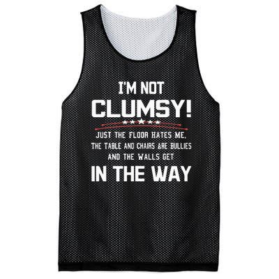 Im Not Clumsy Sarcastic Funny Saying Mesh Reversible Basketball Jersey Tank