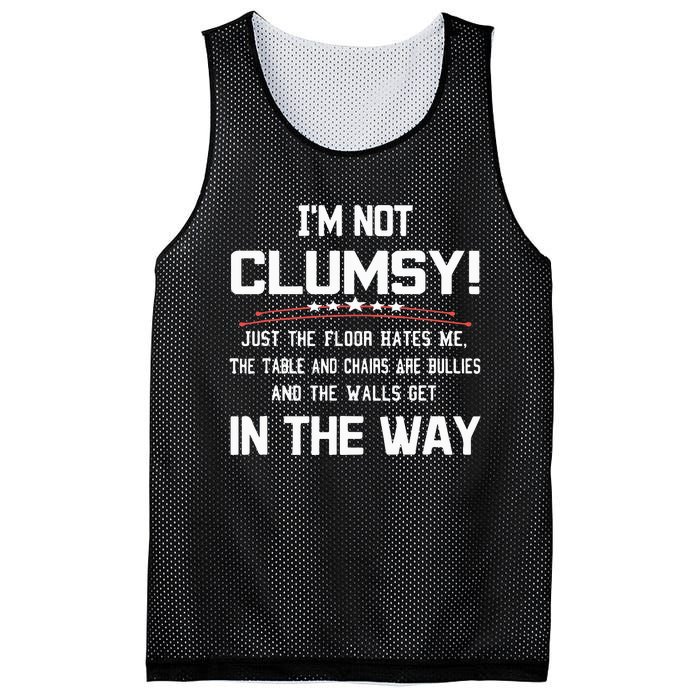 Im Not Clumsy Sarcastic Funny Saying Mesh Reversible Basketball Jersey Tank