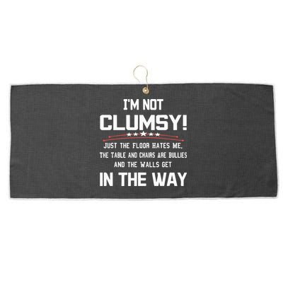 Im Not Clumsy Sarcastic Funny Saying Large Microfiber Waffle Golf Towel