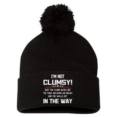 Im Not Clumsy Sarcastic Funny Saying Pom Pom 12in Knit Beanie
