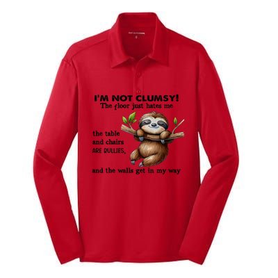 IM Not Clumsy The Floor Just Hates Me The Table And Chairs Silk Touch Performance Long Sleeve Polo