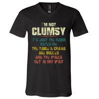 Im Not Clumsy Just The Floor Hates Me Funny Family Reunion V-Neck T-Shirt