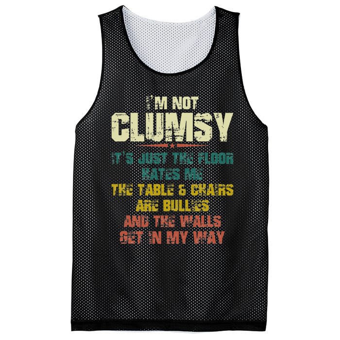 Im Not Clumsy Just The Floor Hates Me Funny Family Reunion Mesh Reversible Basketball Jersey Tank