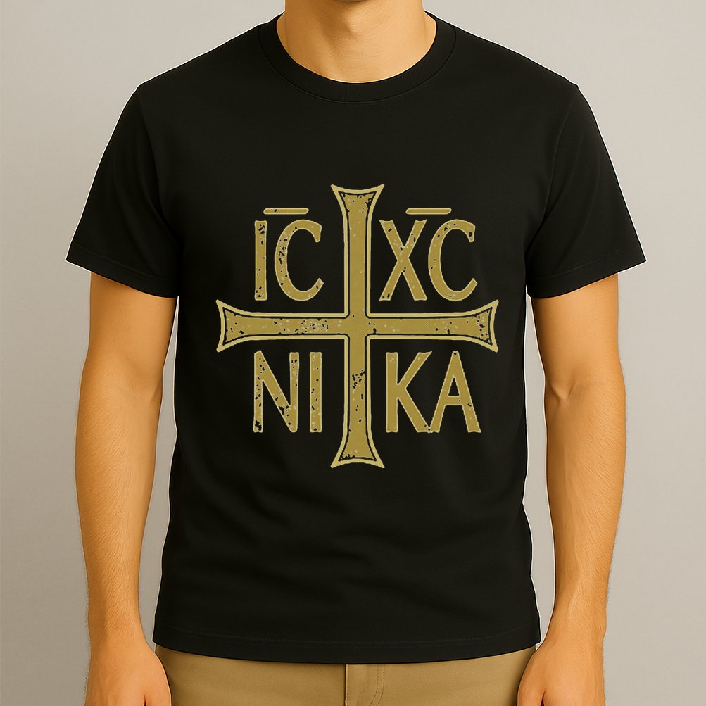 Icxc Nika Christogram Cross Orthodox Christian Discreet T-Shirt