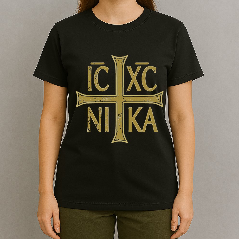 Icxc Nika Christogram Cross Orthodox Christian Discreet T-Shirt