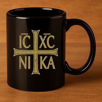 Icxc Nika Christogram Cross Orthodox Christian Discreet 11oz C Handle Ceramic Mug