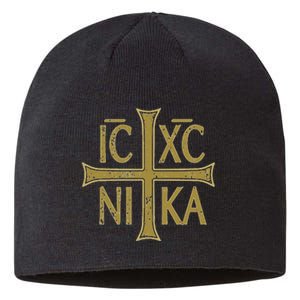 Icxc Nika Christogram Cross Orthodox Christian Discreet Sustainable Beanie