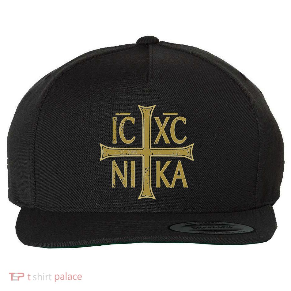 Icxc Nika Christogram Cross Orthodox Christian Discreet Wool Snapback Cap