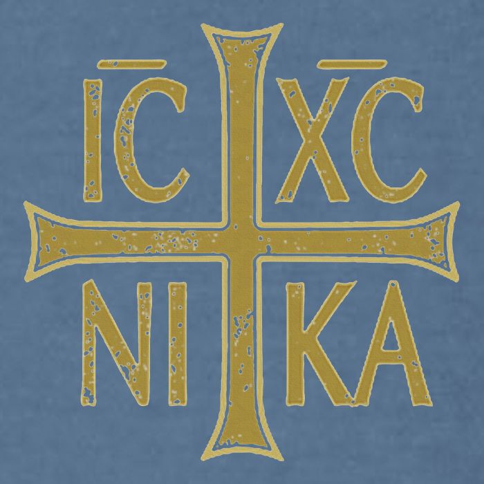 Icxc Nika Christogram Cross Orthodox Christian Discreet Garment-Dyed Sweatshirt