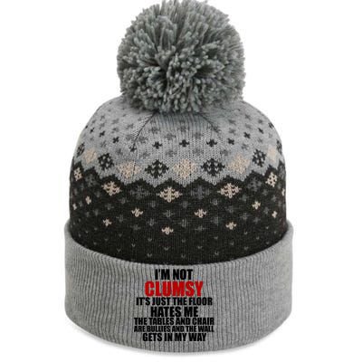 I'm Not Clumsy It's Just The Flor Hates Me Funny The Baniff Cuffed Pom Beanie