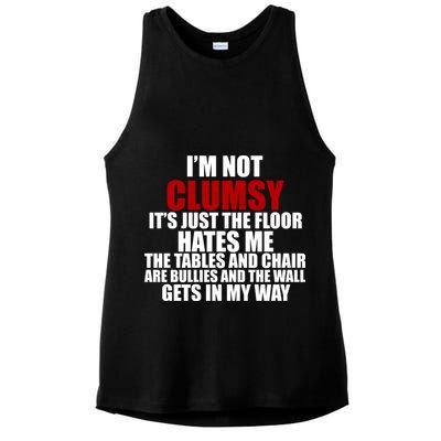 I'm Not Clumsy It's Just The Flor Hates Me Funny Ladies PosiCharge Tri-Blend Wicking Tank