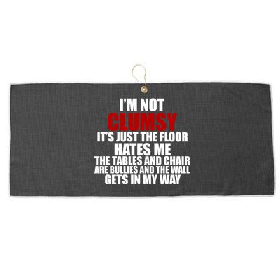 I'm Not Clumsy It's Just The Flor Hates Me Funny Large Microfiber Waffle Golf Towel