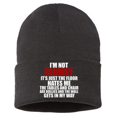 I'm Not Clumsy It's Just The Flor Hates Me Funny Sustainable Knit Beanie